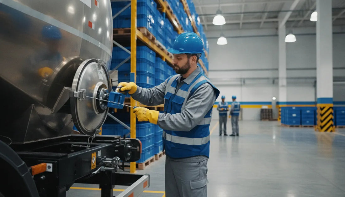 Operator securing a bulk cargo access point with a tamper-evident cable seal