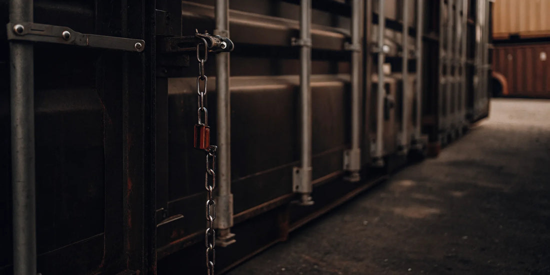 Shipping container secured with a lock and serialized security seal