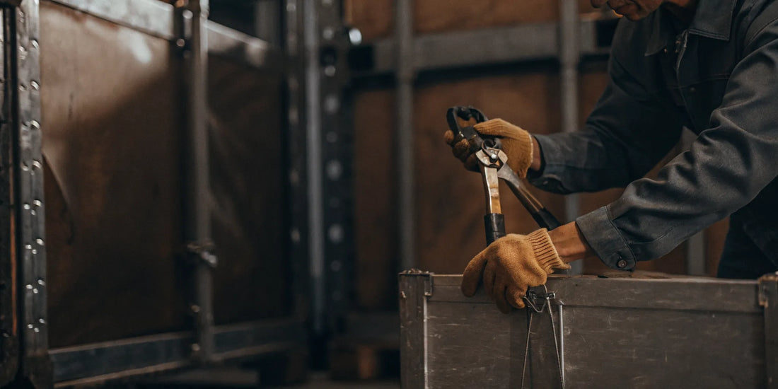 Authorized worker safely positioning a cutter on a bolt seal