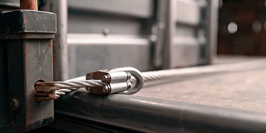High-security bolt seal securing a cargo container